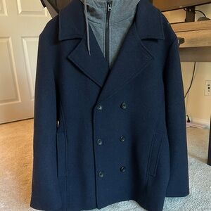 American Rag Dark Blue Peacoat with Charcoal Hoodie